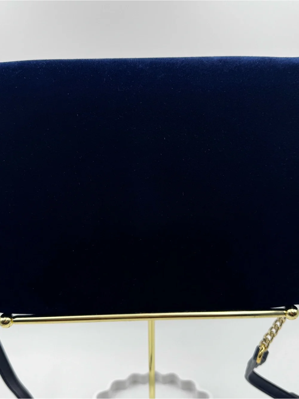 LAUREN RALPH LAUREN Bennington Velvet Envelope Crossbody Evening Bag Navy